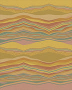 Earthy Toned Wavy Stripe Landscape Rug - Cutout View
