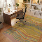 Earthy Toned Wavy Stripe Landscape Rug Office View