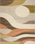 Earthy Tones Abstract Wave Rug - Cutout View