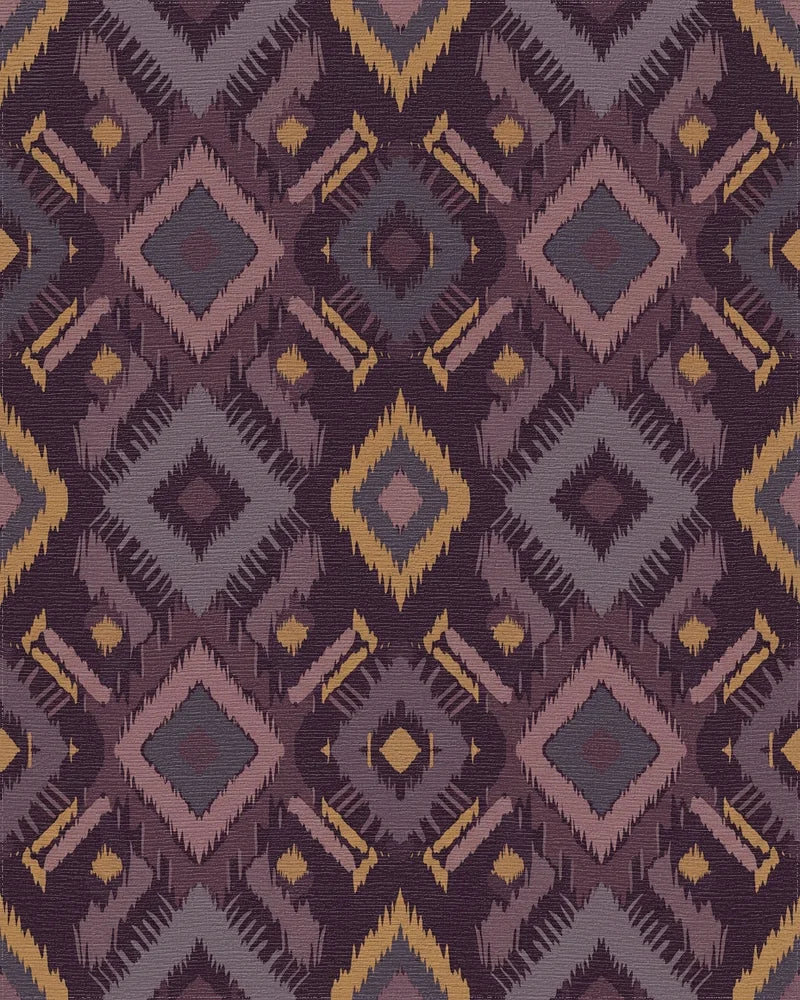 Earthy Tones Jagged Diamond Rug - Cutout View
