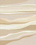 Earthy Tones Layered Abstract Waves Rug - Cutout View