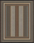 Earthy Tones Striped Geometric Border Rug - Cutout View