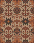 Earthy Tones Thunderbird Geometric Rug - Cutout View