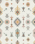 Earthy Tribal Diamond Feather Arrow Rug - Cutout View