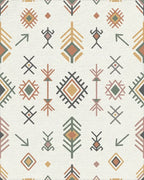 Earthy Tribal Diamond Feather Arrow Rug - Cutout View