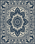 Elaborate Scrollwork Medallion Design Rug - Cutout View