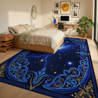 Electric Starburst Ornate Medallion Rug Bedroom View
