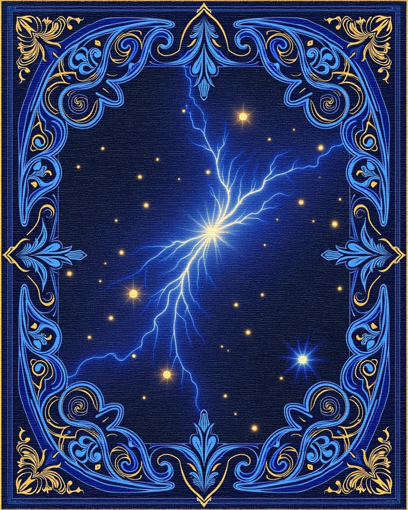 Electric Starburst Ornate Medallion Rug - Cutout View