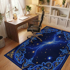 Electric Starburst Ornate Medallion Rug Office View