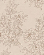 Elegant Blush Peony Botanical Illustration Rug - Cutout View