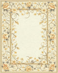 Elegant Botanical Floral Vine Design Rug - Cutout View