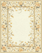 Elegant Botanical Floral Vine Design Rug - Cutout View