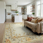 Elegant Botanical Floral Vine Design Rug - Living Room View