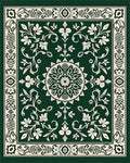 Elegant Floral Medallion Border Design Rug - Cutout View