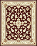Elegant Floral Scrollwork Damask Pattern Rug - Cutout View