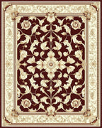 Elegant Floral Scrollwork Damask Pattern Rug - Cutout View