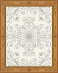 Elegant Floral Scrollwork Medallion Rug - Cutout View