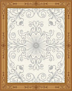 Elegant Floral Scrollwork Medallion Rug - Cutout View