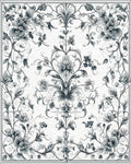 Elegant Floral Scrollwork Pattern Rug - Cutout View