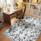 Elegant Floral Scrollwork Pattern Rug - Office View