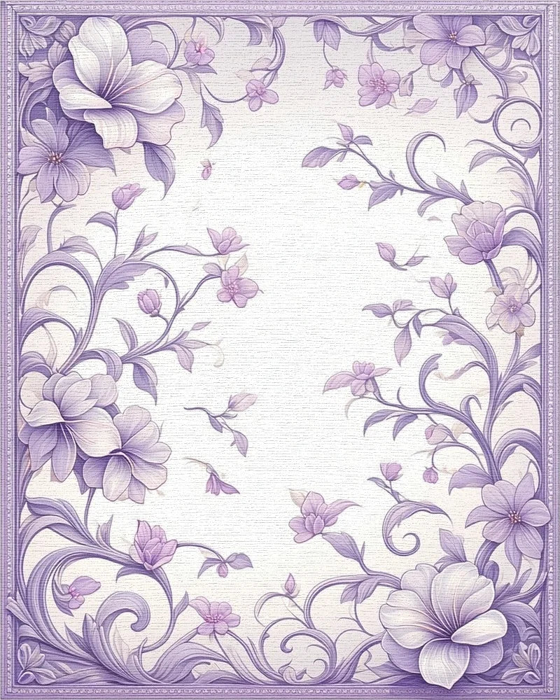 Elegant Floral Swirls and Petals Design Rug - Cutout View