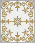 Elegant Gold Sunburst Scrollwork Rug - Cutout View