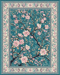 Elegant Pink Blossom Branch Artwork Rug - Cutout View