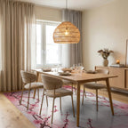 Elegant Pink Cherry Blossom Branches Rug - Dining Room View