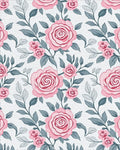 Elegant Pink Rose Floral Pattern Rug - Cutout View