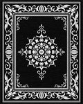 Elegant White Mandala Black Frame Rug - Cutout View