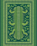 Emerald Alligator Tribal Frame Rug - Cutout View