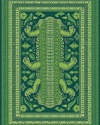 Emerald Alligator Tribal Frame Rug - Cutout View