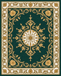 Emerald Botanical Floral Medallion Rug - Cutout View
