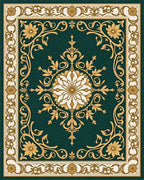 Emerald Botanical Floral Medallion Rug - Cutout View