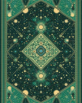 Emerald Celestial Geometric Diamond Rug - Cutout View