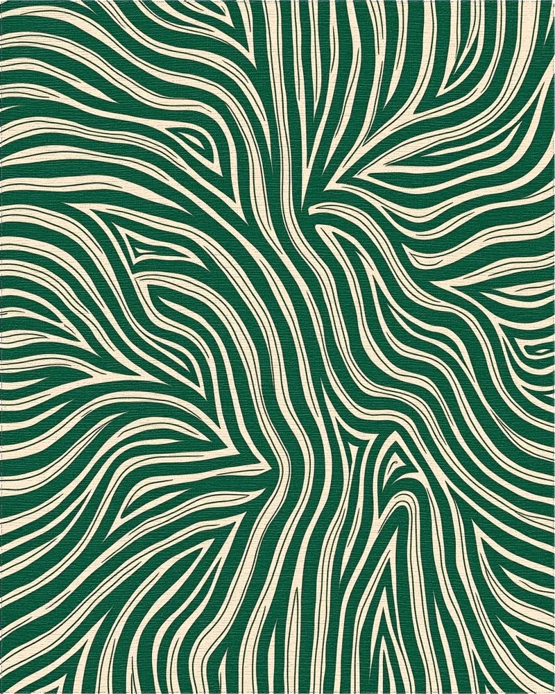 Emerald Cream Organic Flow Rug - Cutout View
