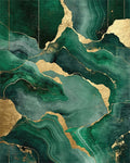 Emerald Gold Veined Marble Rug - Cutout View