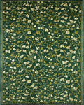 Emerald Green Floral Vine Medallion Rug - Cutout View