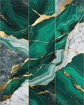 Emerald Green Gold Veined Marble Rug - Cutout View
