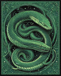 Emerald Green Intertwined Serpent Rug - Cutout View