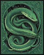 Emerald Green Intertwined Serpent Rug - Cutout View