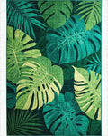 Emerald Jungle Leaf Abundance Rug - Cutout View