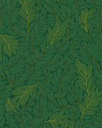 Emerald Leaf Pattern Lines Rug - Cutout View