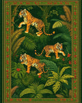 Emerald Orange Jungle Tigers Rug - Cutout View