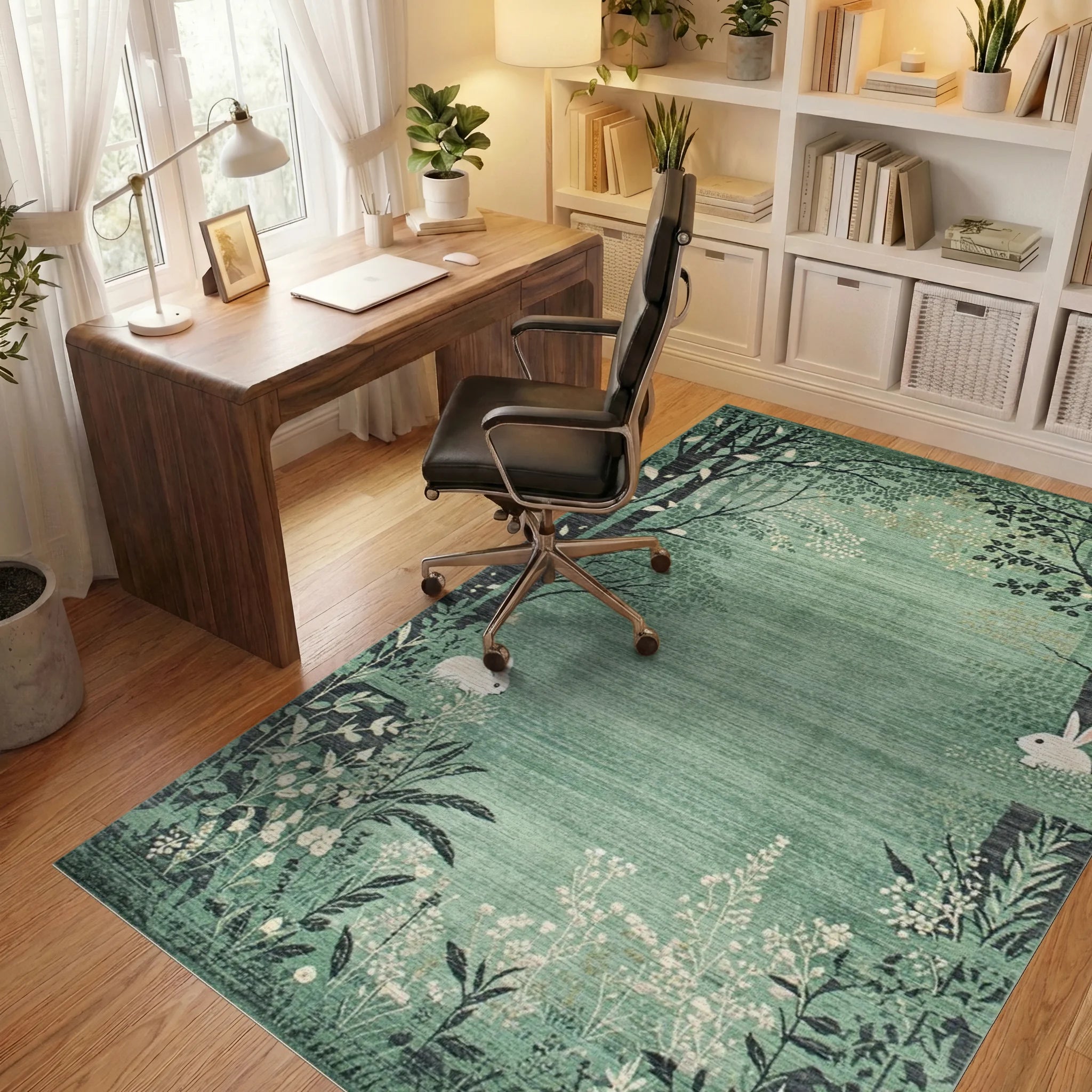 Enchanted Forest Scene With Bunny Rug - Office View