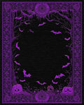 Enchanting Purple Bats Pumpkins Pattern Rug - Cutout View