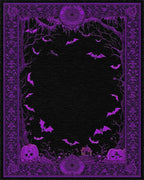 Enchanting Purple Bats Pumpkins Pattern Rug - Cutout View