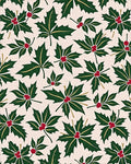 Evergreen Holly Berry Pattern Rug - Cutout View