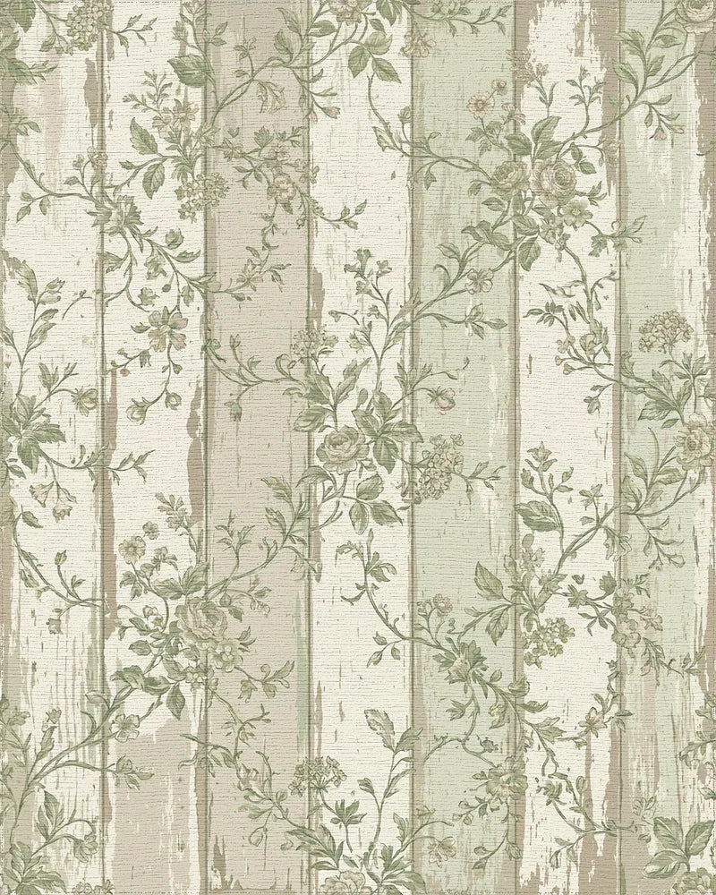 Faded Verdant Garden Wood Panels Rug - Cutout View