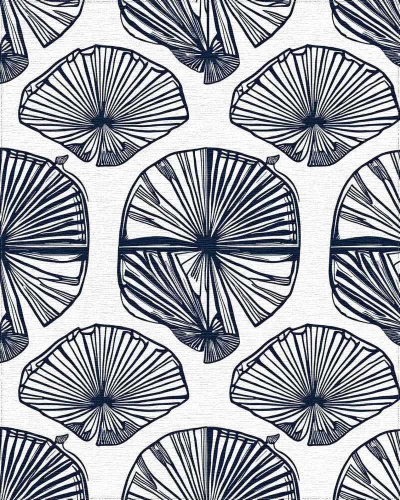 Fan Outline Botanical Pattern Rug - Cutout View